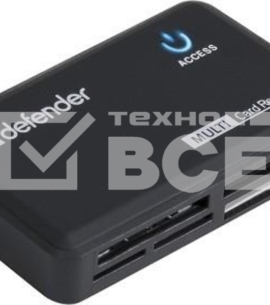 Кардридер DefenderOPTIMUS, до 4 типов карт одновременно + кабель USB 2.0 A(M) - MiniB (M) длина 1 м.
