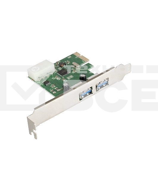 Контроллер ExeGate EXE-319 PCI-E 2.0, 2*USB3.0 ext, разъем доп.питания (OEM)