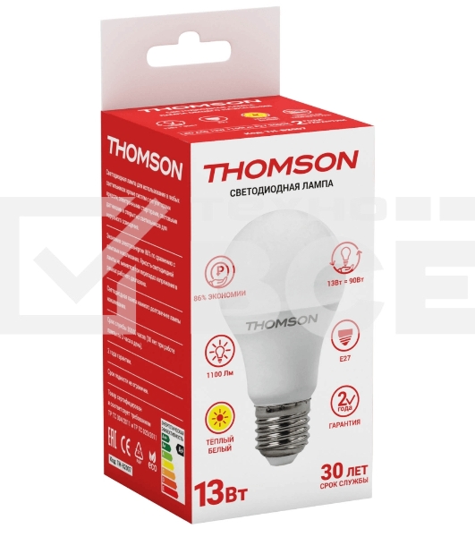 Лампа светодиодная Hiper THOMSON LED A60 13W 1100Lm E27 3000K TH-B2007