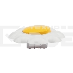 Выключатель одноклавишный KRANZ HAPPY Ромашка скрытой установки, желтый/белый, фото2