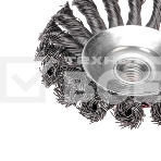 Щетка коническая для УШМ Kranz плетеные пучки стальной проволоки 100 М14, фото 1