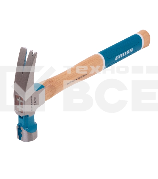Молоток-гвоздодер Gross AMERICAN HICKORY 680 г, угол 75, магнит, обрезиненная рукоятка