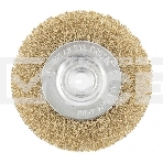 Щетка Matrix для УШМ, 150 мм, М14, плоская, латунированная витая проволока, фото4