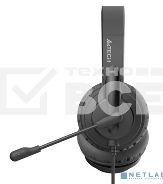 Наушники с микрофоном A4Tech HU-10 черный 2м накладные USB оголовье