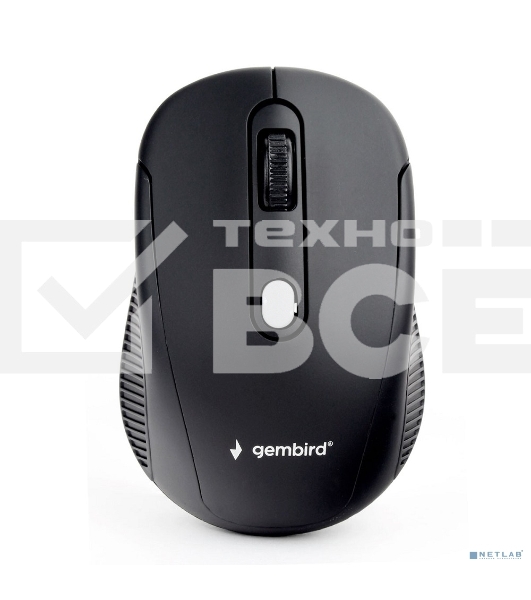 Мышь беспроводная Gembird MUSW-420 черный, 1600 dpi, радиоканал, USB, кнопки - 4