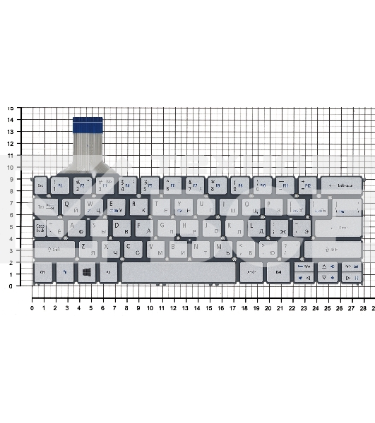 Клавиатура для ноутбука Acer Aspire S7-391 серебристая