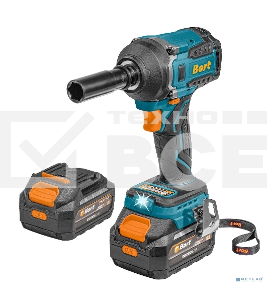 Гайковерт аккумуляторный Bort BSR-21U (2х4АЧ+ЗУ) [93418477] { 800 Нм, 0-2700 об/мин, акб Li-Ion, аккумуляторная система Makita 18V LXT 18 В, вес 1.4 кг }