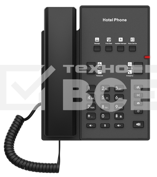 Телефон IP Fanvil H1-2 Wire черный