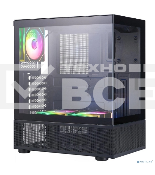 Компьютерный корпус 1STPLAYER MIKU Mi7-A ARGB Black, ATX, 3x120мм ARGB fans