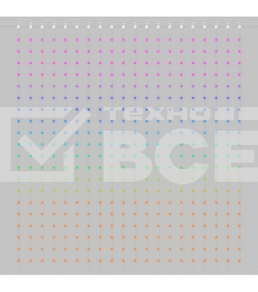 Умная гирлянда Neon-night Занавес из росы с крупными каплями 2х2м 400 LED RGB мягкий прозрачный провод IP20 USB, пульт управления