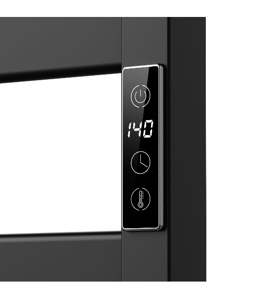 Полотенцесушитель дизайнерский электрический BAU Elite Black 53х52, подключение справа, черный матов