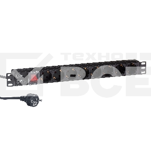 Блок розеток горизонтальный ExeGate ServerPro PDU-19H803 Al-8S-EU2-SW, 19