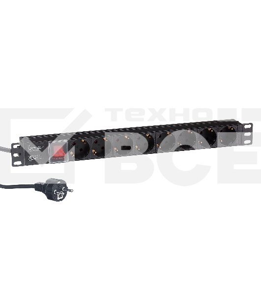 Блок розеток горизонтальный ExeGate ServerPro PDU-19H803 Al-8S-EU2-SW, 19