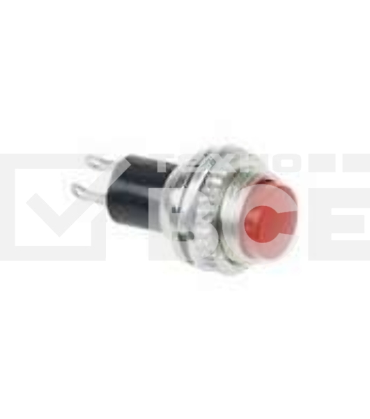 Выключатель-кнопка металл 220V 2А (2с) (ON)-OFF Ø10.2 красная Mini Rexant