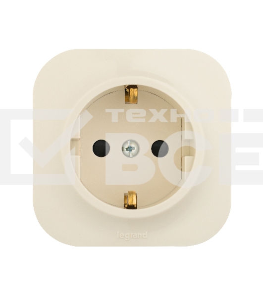 Розетка с заземлением с защитными шторками Legrand 782250 (Слоновая кость)