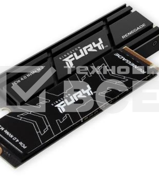 Накопитель SSD Kingston Fury Renegade, 500Gb, PCIe 4.0 x4, M.2 2280, NVMe, R/W 7300/3900, с радиатором