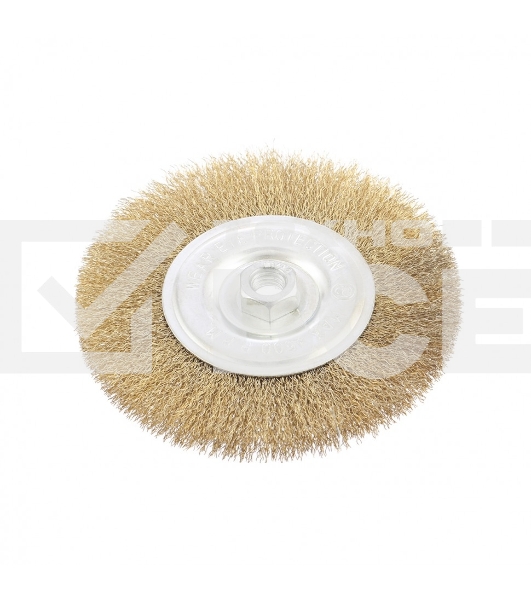 Щетка Matrix для УШМ, 150 мм, М14, плоская, латунированная витая проволока