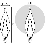Лампа светодиодная Filament Свеча на ветру E14 7Вт 2700К Gauss 104801107, фото3