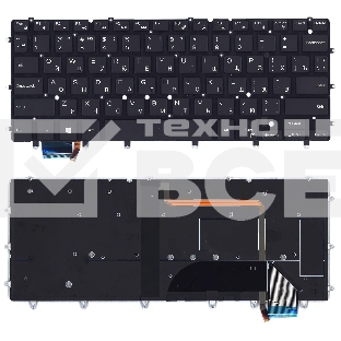 Клавиатура для ноутбука Dell XPS 13 9343 черная с подсветкой
