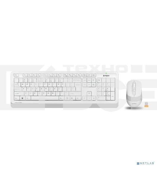 Клавиатура + мышь A4 Fstyler FG1010 клав:белый/серый мышь:белый/серый USB беспроводная Multimedia