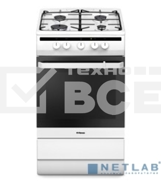 Плита газовая Hansa FCGW51003 белый, конфорок 4 шт, духовка 56 л, 50 см x 85 см x 60 см