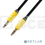 Кабель аудио Greenconnect0.5m jack 3,5mm/jack 3,5mm, нейлон, черный, желтая окантовка, ультрагибкий, 28 AWG, M/M, Premium, экран, стерео(GCR-AVC8114-0.5m), фото6