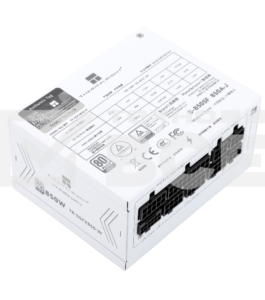 Блок питания Thermalright, 850W 80+ Gold (SFX, 3.1, PCIe 5.1, Full modular, 1x24(20+4)pin, 1xCPU 8(4+4)pin, 2xPCIe*2 8(6+2)pin, 1x12VHPWR PCIe 5.1 12+4pin 600mm, 3xSATA3, 3xMOLEX4pin, Active, 92x92mm, 100x125x64mm, APFC, OPP, OVP, OTP, OCP, SCP, UVP, whit