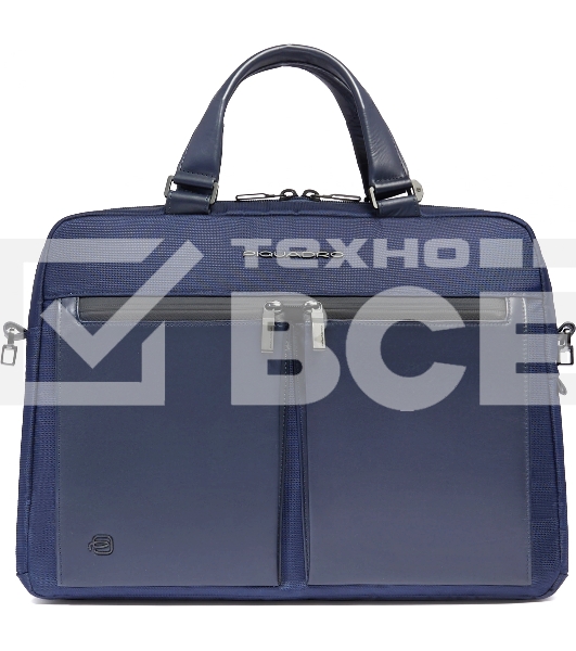Деловая сумка Piquadro Orion CA6623S136/BLU с отделением для ноутбука синий ткань/натур.кожа