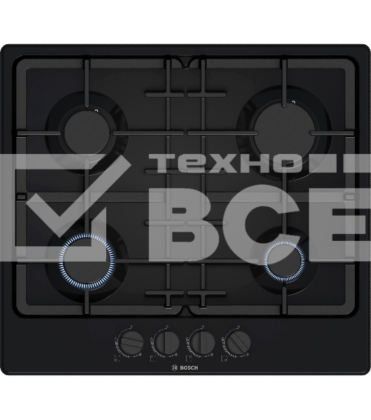 Газовая варочная панель Bosch PGP6B6K90R черный