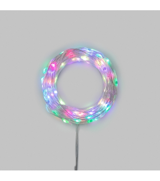 Умная гирлянда Neon-night Роса с крупными каплями 10м 100 LED RGB мягкий прозрачный провод IP20 USB