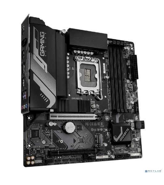 Материнская плата Gigabyte B760M GAMING X WIFI6E GEN5, LGA1700, Intel B760, 4xDDR5, 4xSATA, 2xM.2, 1xPCIe 5.0 x16, 1xPCIe 3.0 x4, 1xHDMI, 1xDP, 1x2.5Gb LAN, Wi-Fi 6E, Bluetooth 5.3, 3xUSB-A 5Gbps, 5xUSB-A 2.0, 3x3.5 мм, 7.1, mATX