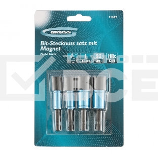 Набор головок GROSS 11627торцевых 8.10 12.13мм магнит. nut-driver s2