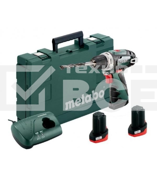 Дрель-шуруповерт Metabo PowerMaxx BS 600080500, Аккумуляторный, 12В, 2 АКБ