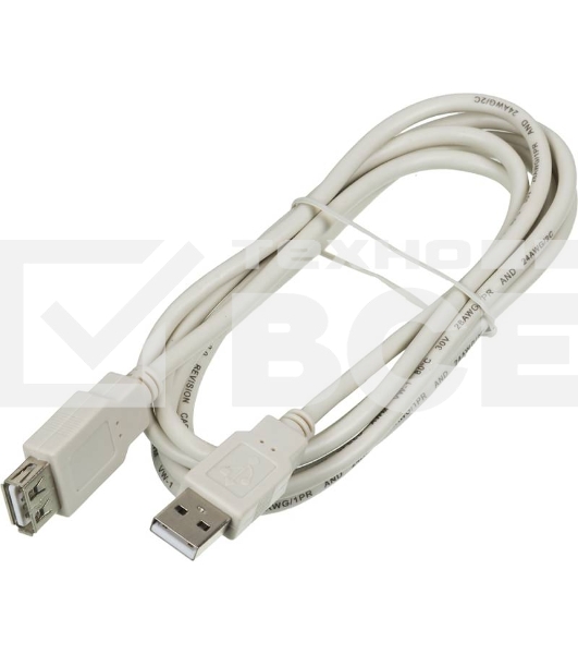 Кабель-удлинитель USB2.0 Ningbo USB A (m)/USB A (f) 1.8м (USB2.0-AM-AF-BR)