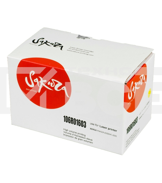 Картридж Sakura 106R01603 для Xerox Phaser 6500/Workcenter 6505, желтый, 2500 к.