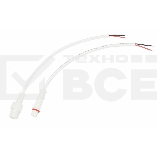 Соединительный кабель (2pin) герметичный (IP67) 2х0.35 мм² белый Rexant