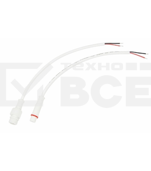 Соединительный кабель (2pin) герметичный (IP67) 2х0.35 мм² белый Rexant