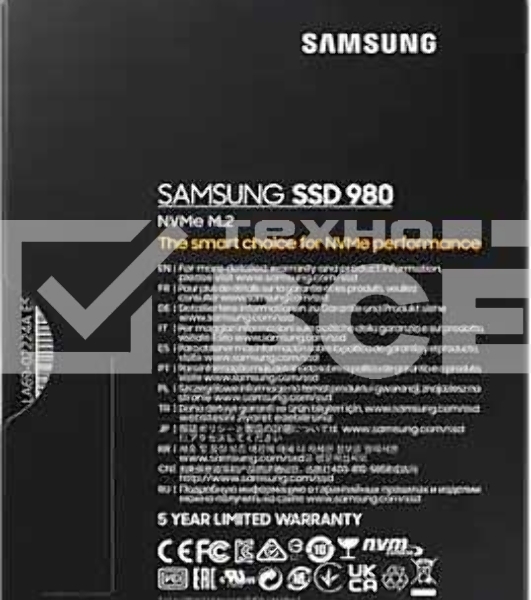 Накопитель SSD Samsung 980, 250GB, PCIe 3.0 x4, M.2 2280, NVMe, R/W 2900/1300