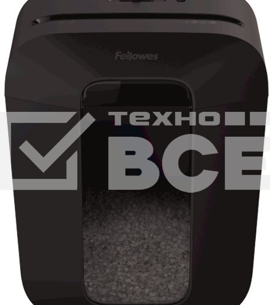 Шредер Fellowes PowerShred LX41 черный (секр.P-4)/перекрестный/8лист./17лтр./скрепки/скобы/пл.карты