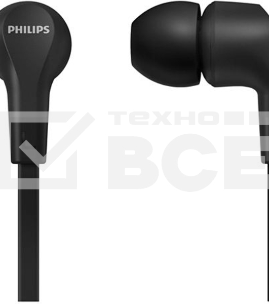 Гарнитура вкладыши Philips TAE1105BK/00 1.2м черный проводные в ушной раковине