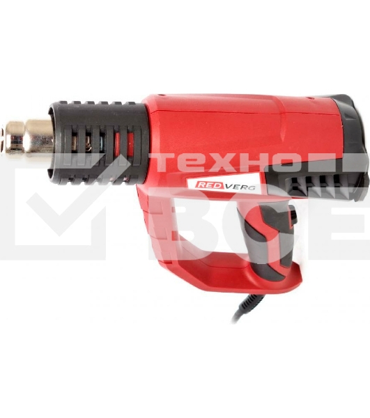 Фен строительный RD-HG2000D. 2000Вт; режимы:50град/50-600град.; воздушн. поток 250-500л/мин; ЖК-дисплей