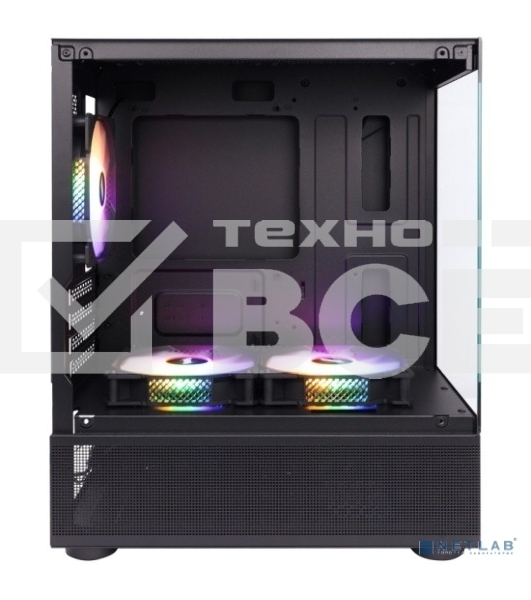 Корпус 1STPLAYER MIKU Mi2-A Black / mATX / 3x120mm LED fans / Mi2-A-BK-2F1R-1F1