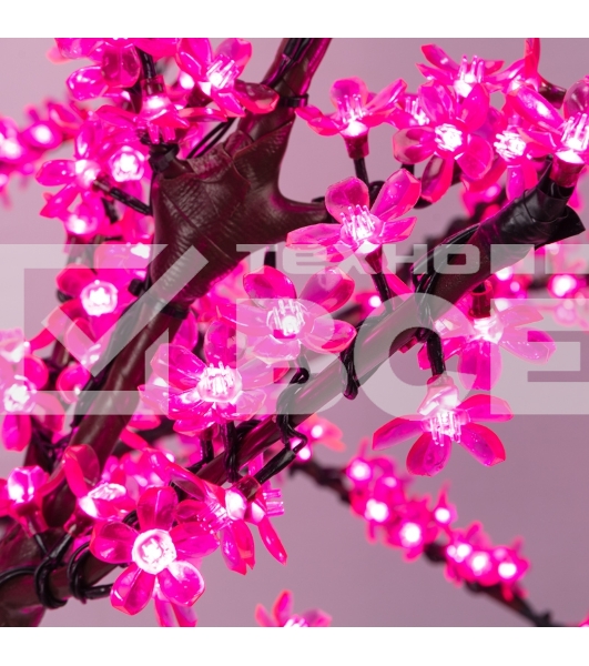 Светодиодное дерево Neon-night Сакура, высота 1,5м, диаметр кроны 1,8м, розовые светодиоды, IP65, понижающий трансформатор в комплекте
