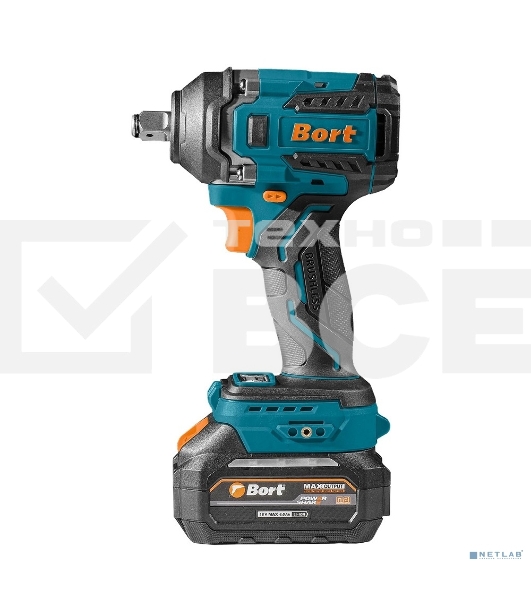 Гайковерт аккумуляторный Bort BSR-21U (2х4АЧ+ЗУ) [93418477] { 800 Нм, 0-2700 об/мин, акб Li-Ion, аккумуляторная система Makita 18V LXT 18 В, вес 1.4 кг }