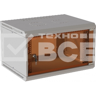 Шкаф коммутационный Suprlan (05-1506) настенный 15U 600x600мм пер.дв.стекл направл.под закл.гайки 70кг RAL 7035 535мм 29.7кг 750мм