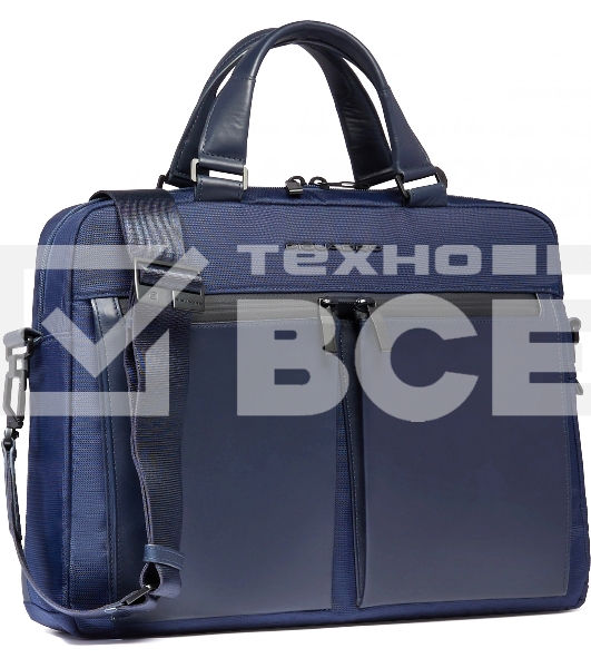 Деловая сумка Piquadro Orion CA6623S136/BLU с отделением для ноутбука синий ткань/натур.кожа
