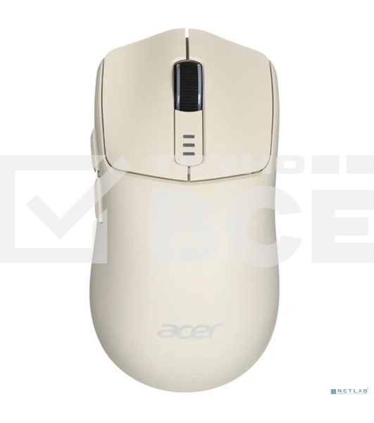 Мышь беспроводная Acer OMR312 бежевый, 3200 dpi, радиоканал, Bluetooth, USB, кнопки - 5