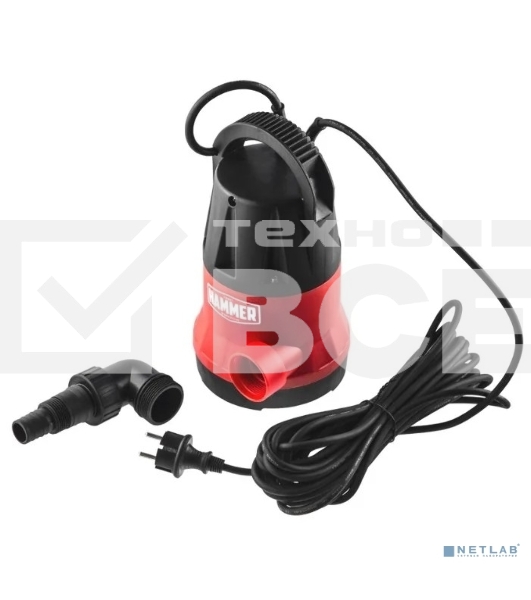 Насос дренажный Hammer NAP250CD 250Вт, 6000л/ч, высота 6м, глубина 7м