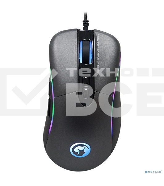 Мышь MARVO G950 Black USB Мышь игровая проводная оптическая, 4000dpi, Сенсор Avago A3050, 7 кнопок, RGB подсветка, Программируемые кнопки, Сменные боковины, USB, Кабель 1,8 м