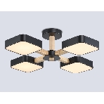 Светильник Ambrella light FL4880/4 BK/WD черный/дерево 72W 3000-6000K D610*160 (без ПДУ), фото7
